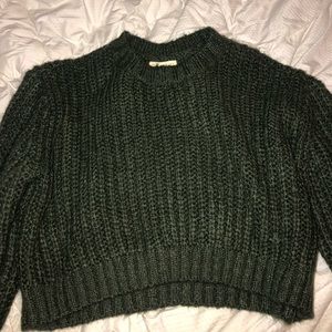 slightly cropped cozy sweater
